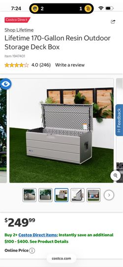 Lifetime 170-Gallon Resin Outdoor Storage Deck Box