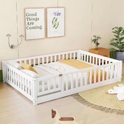NEW IN BOX White Full Size Montessori Bed