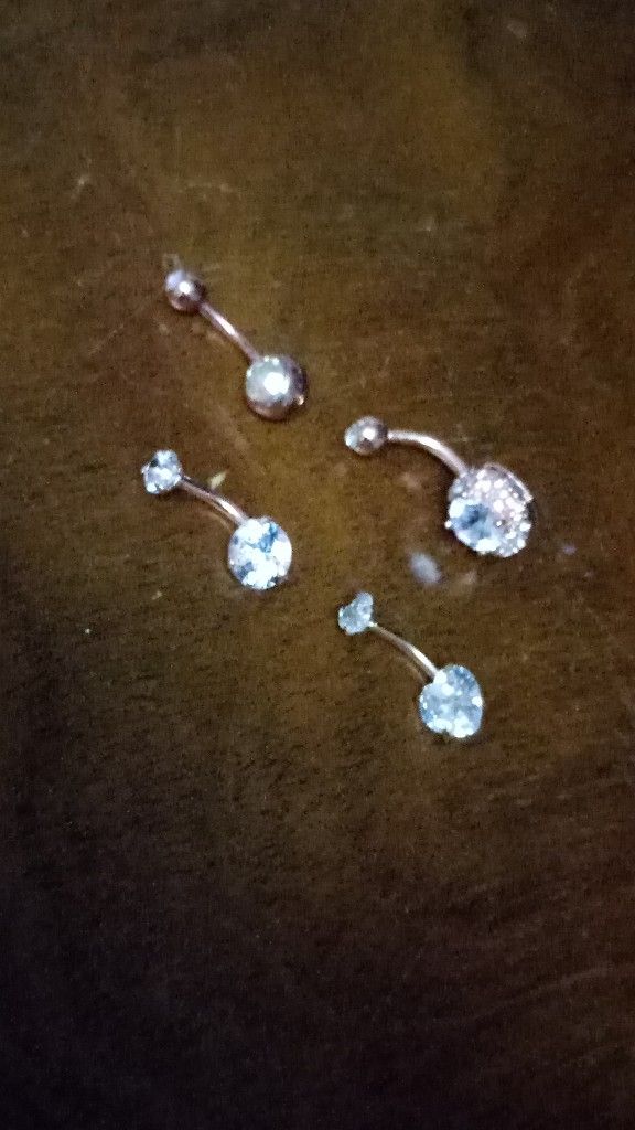 Lot Of 4 Bellybutton Rings NWOT 4pc
