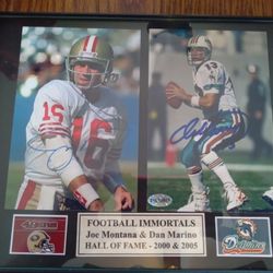 Joe Montana And Dan Marino Autographed Picture With COA
