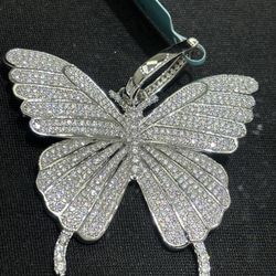 Butterfly Women’s Pendant 5.04C.T Moissanite SS VS. D color