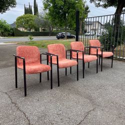 Vintage Herman Miller chrome & Purple armchairs 