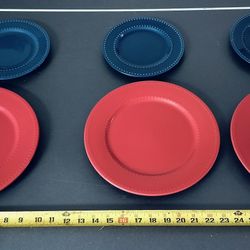 Red And Blue Designer Plates 