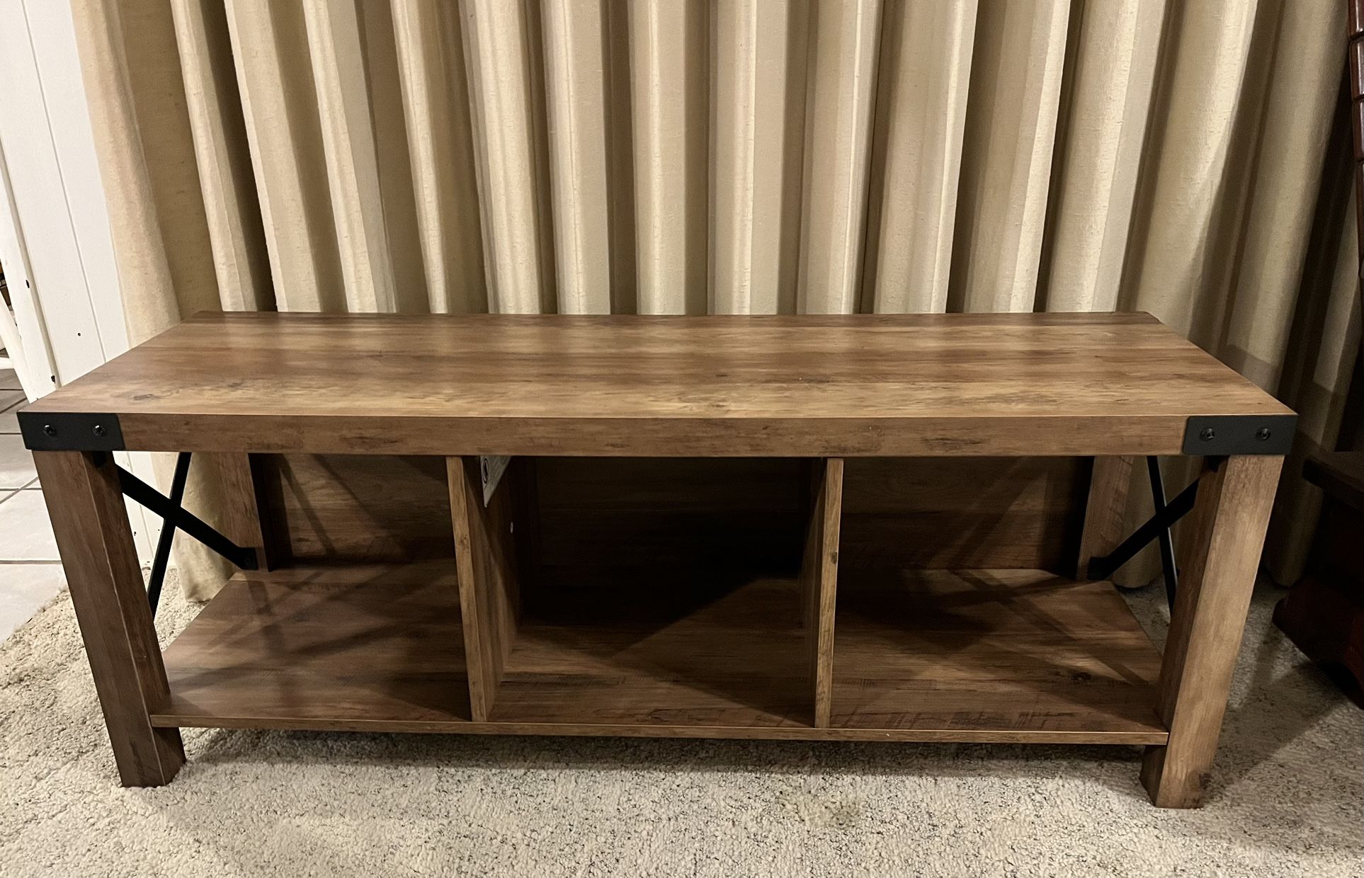 Walker Edison Farmhouse TV Stand. 16” deep, 18” tall, 48” long. Brand new. Never used.