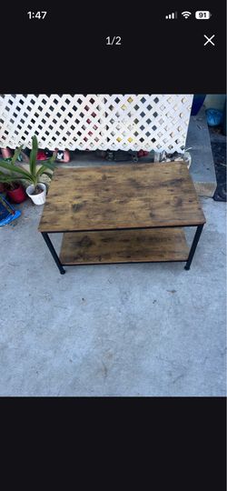 Industrial Wood and Metal Coffee Table