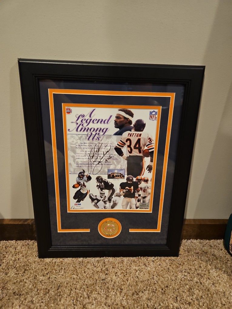 Walter Payton Autographed Print