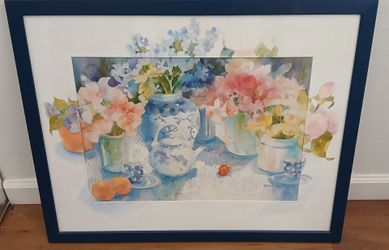 Limited Edition framed Janette Jones "Flowers, Friends & Tea" 1993