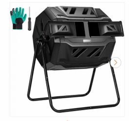 5500 oz. Black Tumbling Dual Rotating Compost Bin