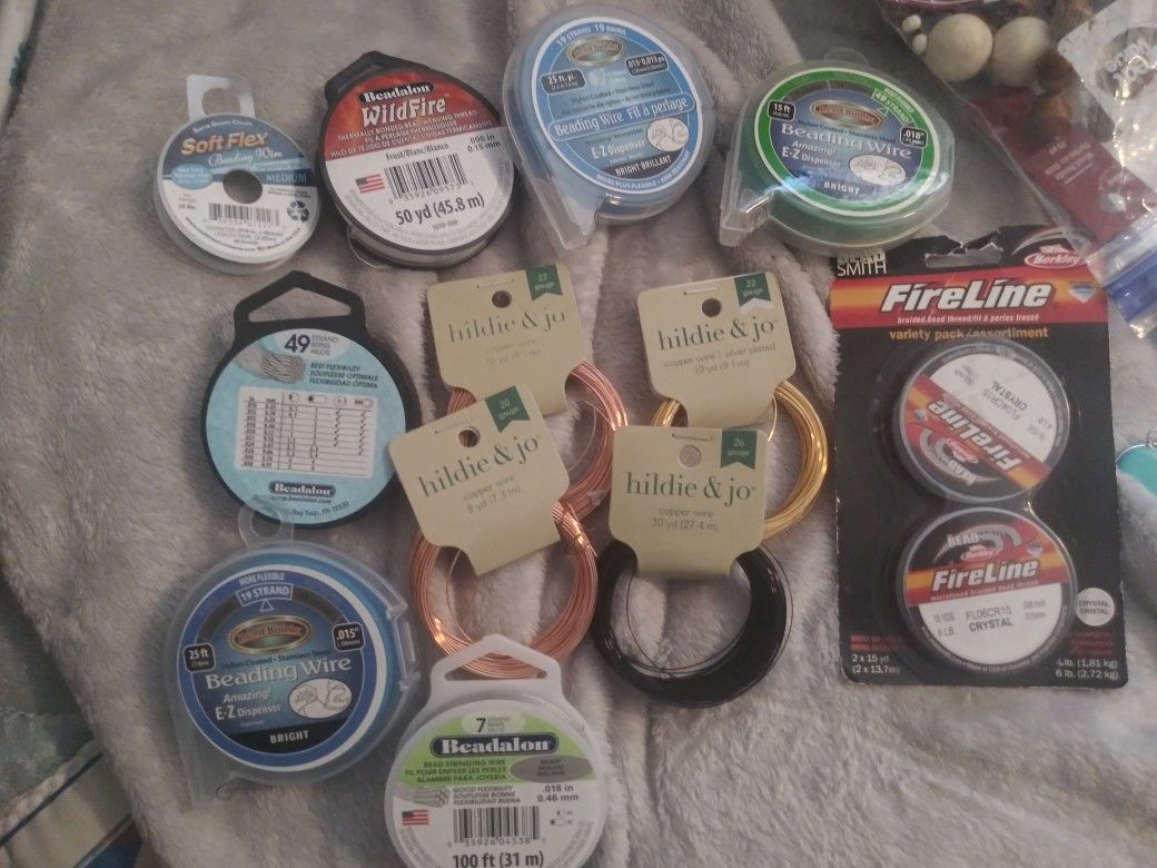 All Different Kinds And Size Wire And Beads String