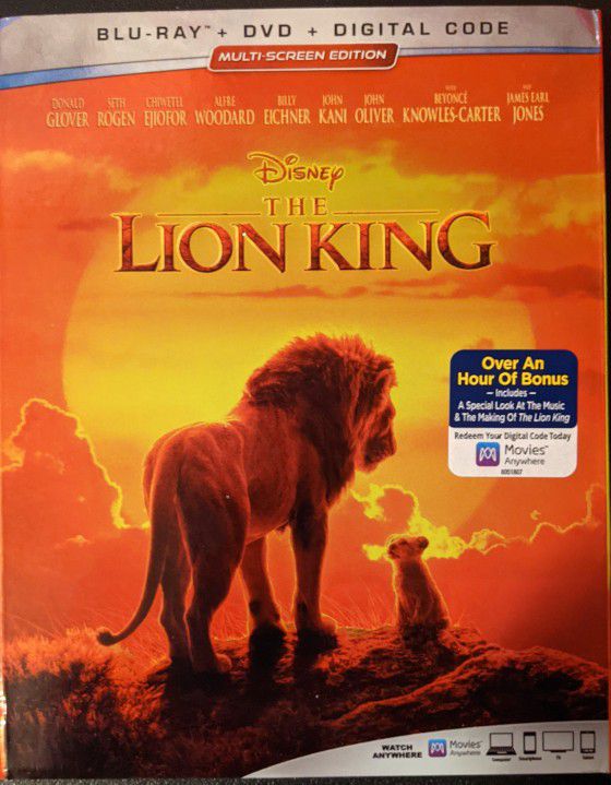 The lion King Blu-ray DVD And Digital Code