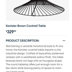 Cocktail table and 1 side table Hours Glass Shaped 