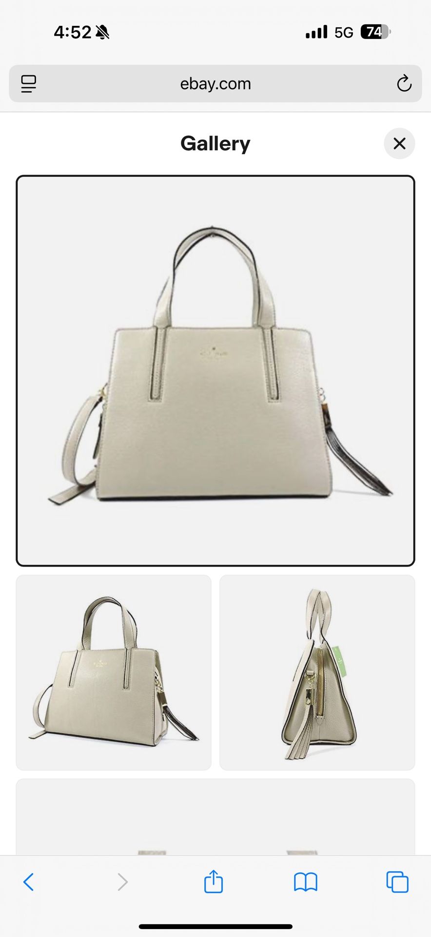 Kate Spade Grey Pebble Purse Crossbody
