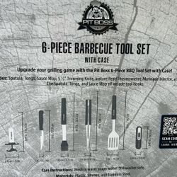Professional Chef 6-Piece Barbecue Tool Set w Carrying Case 