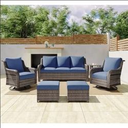 Outdoor wicker patio set 7 pieces