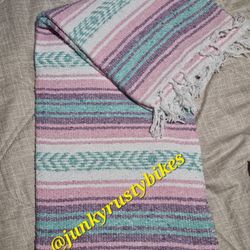 New Aqua Pink  Falsa Mexican Blanket 