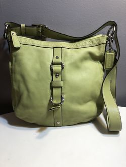 Vintage coach mint green leather crossbody bag