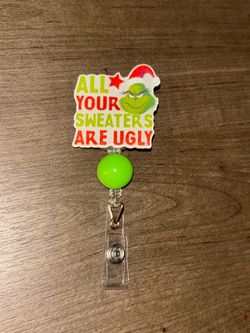 Grinch Christmas Retractable Badge Reel