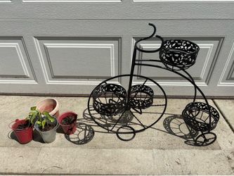 Metal Bicycle Plant Stand Holds 4 Plants