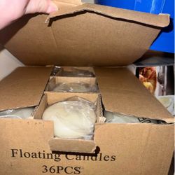 36- 3” Ivory Floating Candles