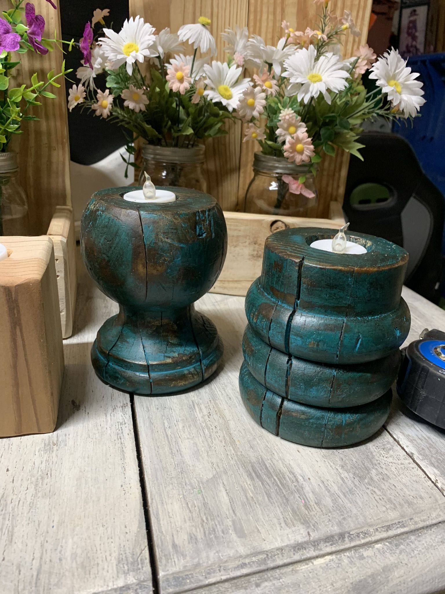 Hand Made , Wood Gorgeous Candles, Wall Shutter Decor By Beauty From Ashes(me) NEW