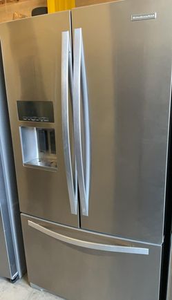 Kitchen Aid French Door Silver Refrigerator Fridge
