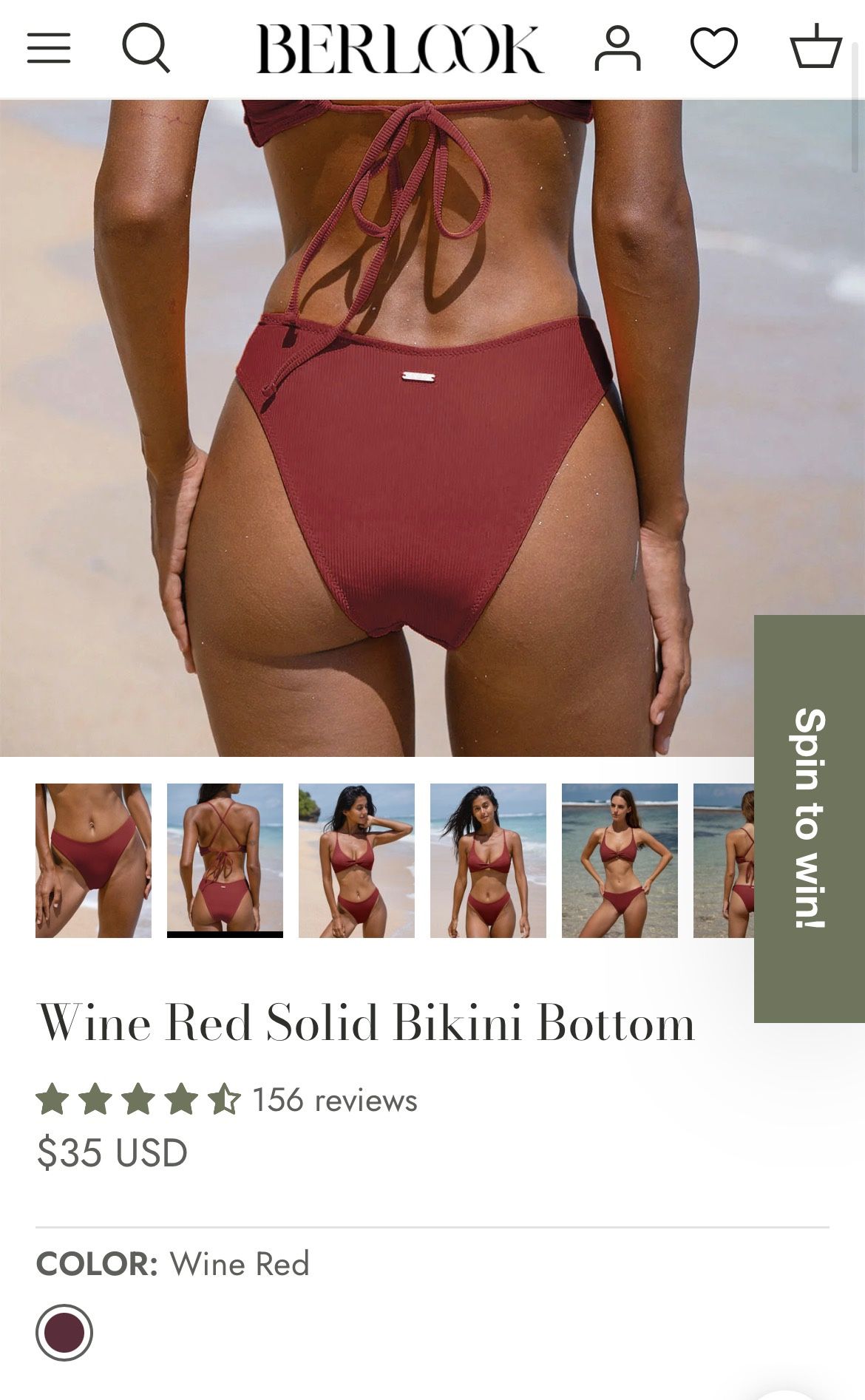 Brand new - Berlook bikini set (red wine/small)