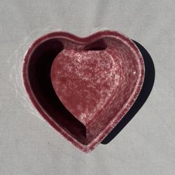 This is a Coche Stoneware heart-shaped ramekin or mini baker