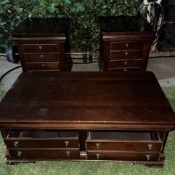 2 Side Tables & Coffee Table High 18 1/2”  Long 48” Wide  28” 