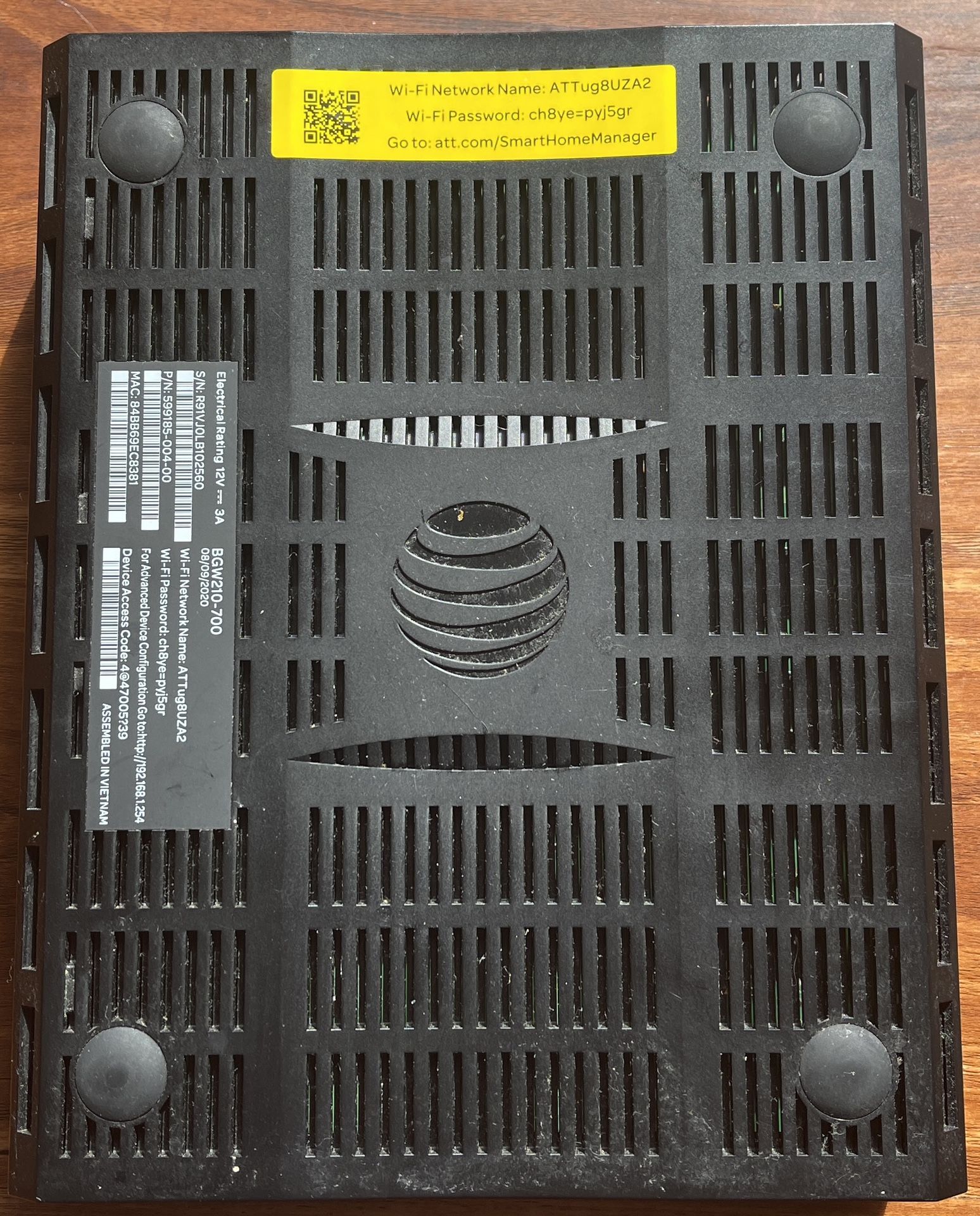 AT&T Arris BGW210-700 Gateway Wi-Fi Modem Router Broadband