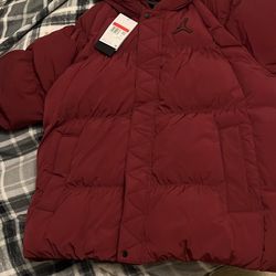 Brand New W Tag Michael Jordan Wine puffer Jacket Size L $70