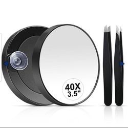 New- Powerful Compact Magnifying Mirror - Up To 40x