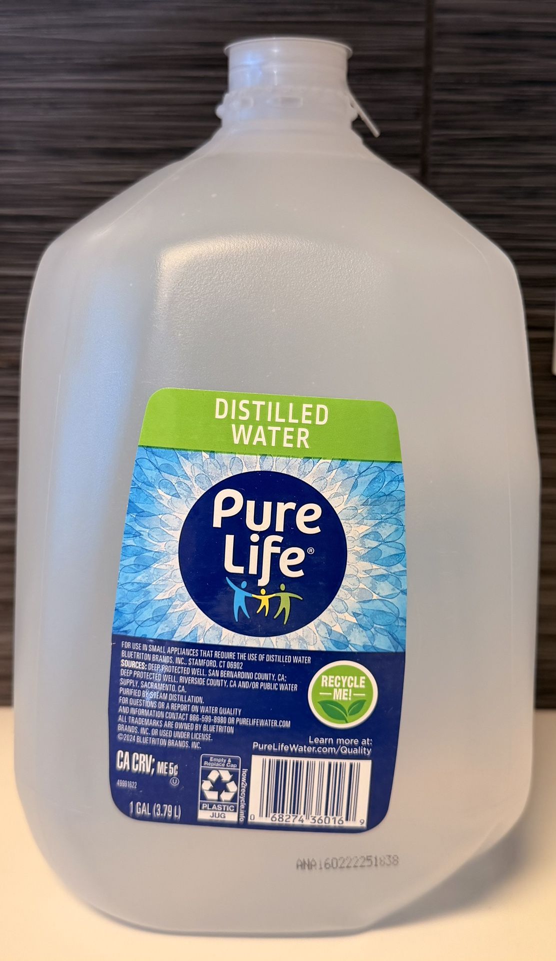 Pure Life Distilled Water (1 Gal Jugs) 18 Count