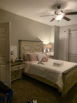 Vintage rustic bed sheet with dressers