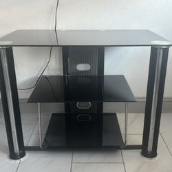 $40 Modern Glass & Chrome Stand w/ Shelves!! 
