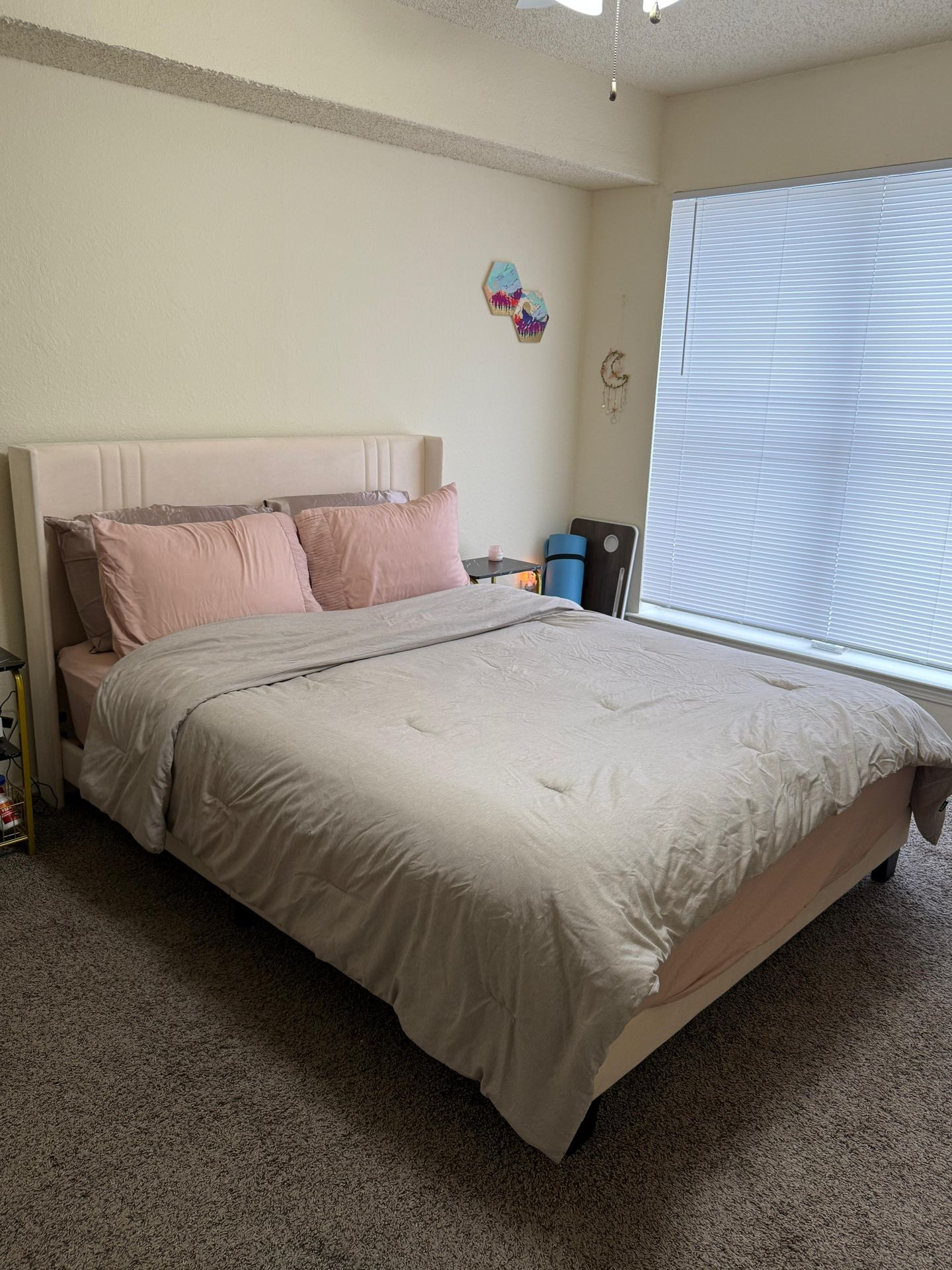 Queen Bed Frame โ (7 Months Old, Sturdy & Clean)