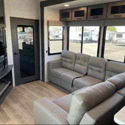 Toy Hauler Sectional Sofa - Fold out bed