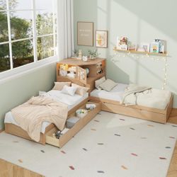 L-Shaped Twin Beds 