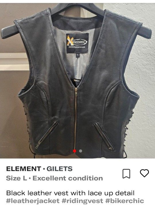 Leather Women's Lace Up Vest