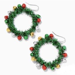 New! Claire’s❤️🎄Christmas Tinsel Wreath🎄❤️ Earrings  