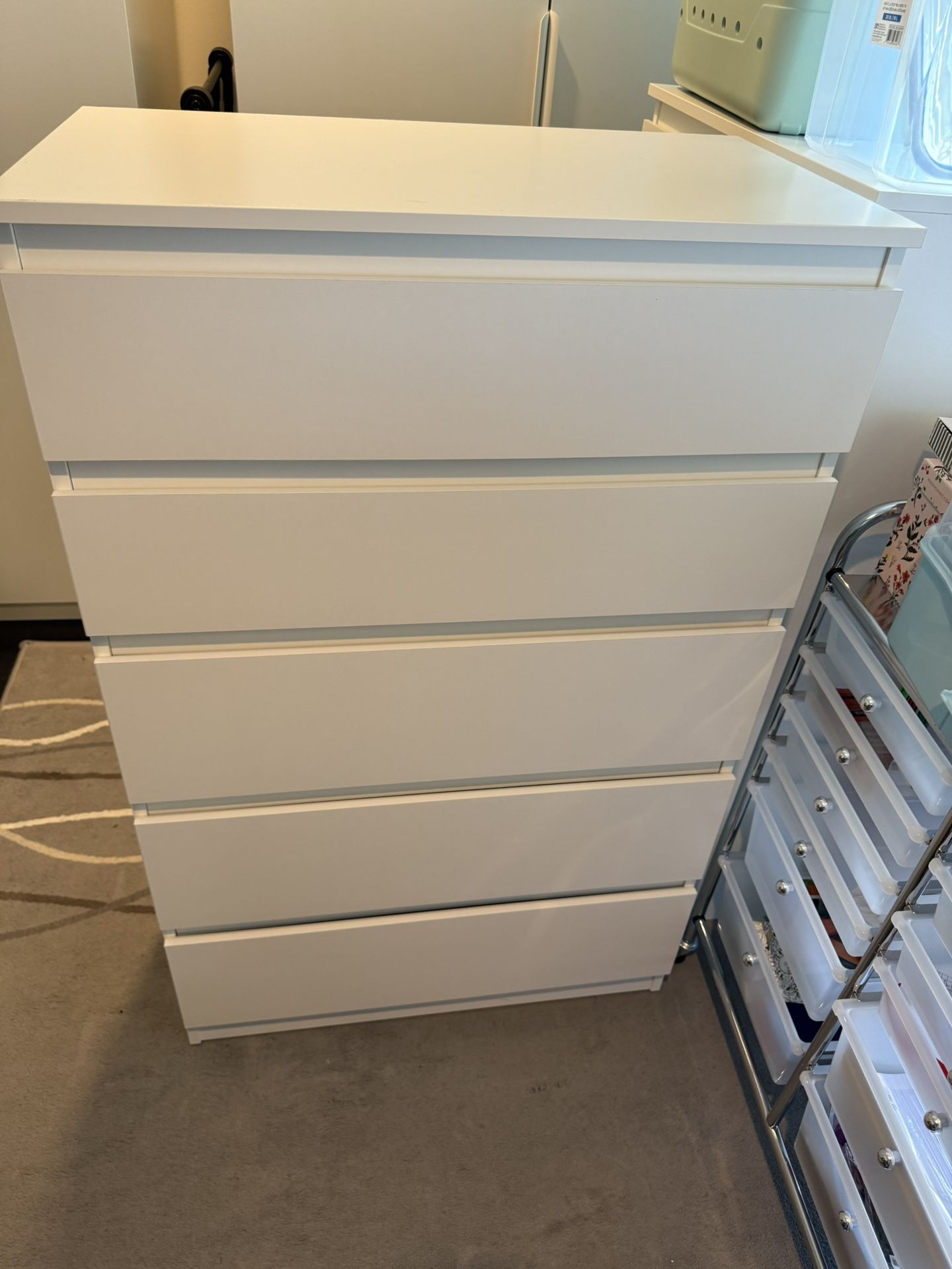 Two white dressers, 5 Drawers - IKEA