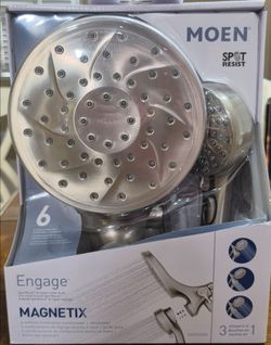 Moen Engage Magnetix 6-Setting Combo Rain Shower head, Spot Resist Brushed Nickel
