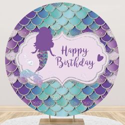 Mermaid 7 X 7 Round Banner