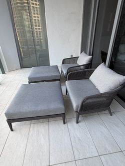 Harbour brand outdoor chairs and ottomans