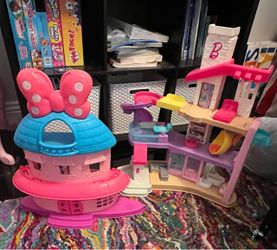 Little people Barbie house and Minnie Mouse playhouse