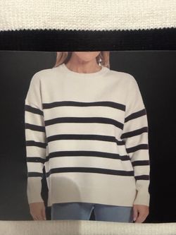 Women's Striped Knit Crewneck Sweater