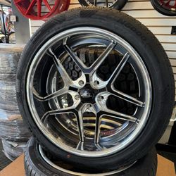 Billet Tec 5 5X127 20” Staggered With Tire Package Payment Plan Options 