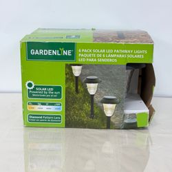 Gardenline 6 Pack Solar LED Pathway Lights Outdoor Landscape Lights New
