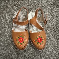 Mexican Leather Shoes Toddler Girl Size 17 Toddler Size 11 USA Size