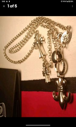 Chrome hearts 925 Chain CH Necklace double Cross Rockstar designer Biker Jewelery  25' 925