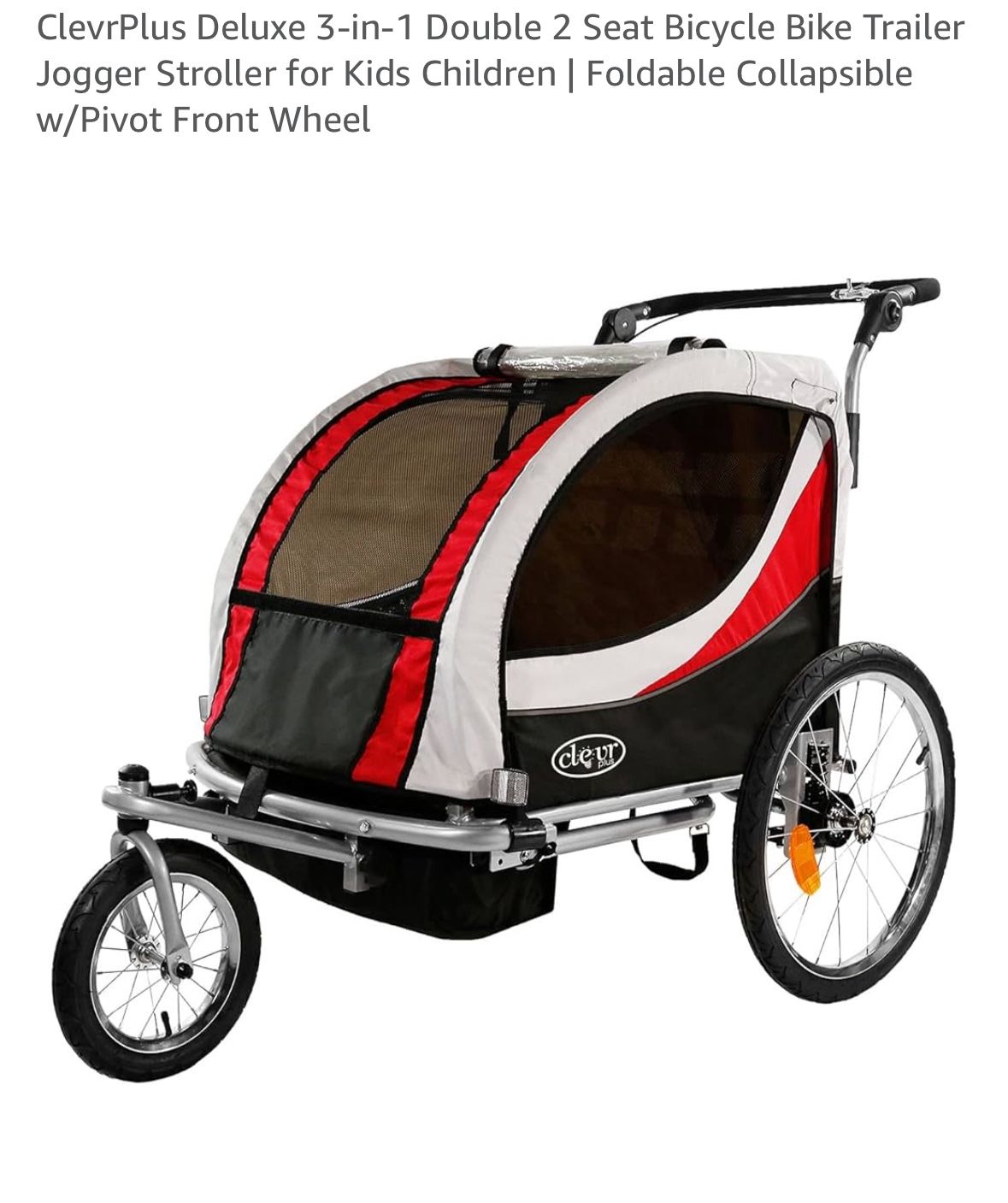 ClevrPlus Kids Red Bike Trailer Wagon
